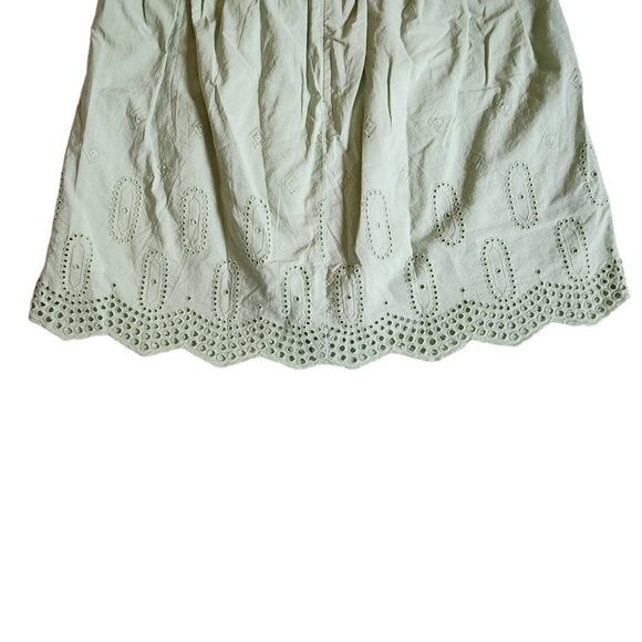 Ann Taylor LOFT green cottagecore prairie eyelet trim mini skirt sz 00 - Picture 6 of 11